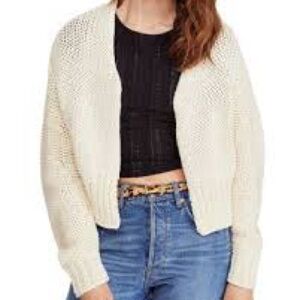 Free People Glow For It Chunky Knit Open Cardigan